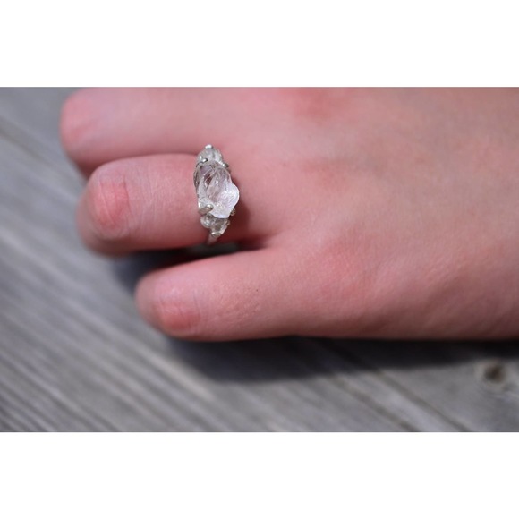 Alternative Engagement Ring Raw rustic Boho Promise Ring dainty unique s… - Picture 5 of 7